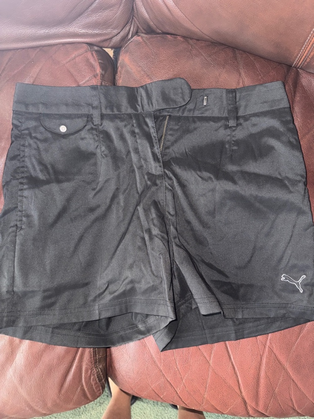 Puma Black Women's Athletic Golf Shorts with Logo